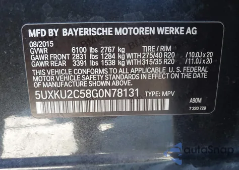 2016 BMW X6 xDrive35I z USA, uszkodzony, nr VIN 5UXKU2C58G0N78131